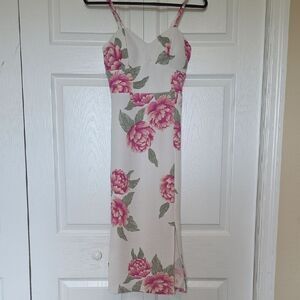5 For $25 Floral Pink and White Dress